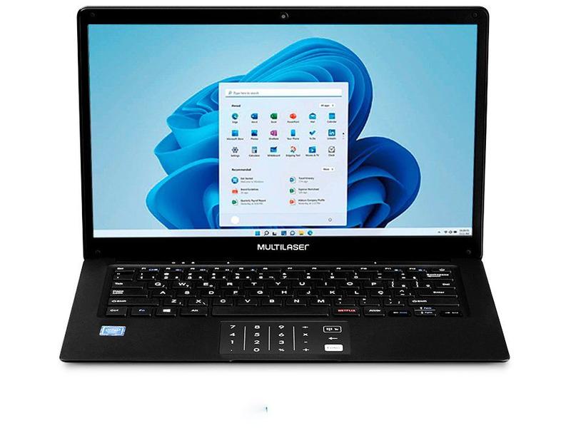 Notebook Multilaser PC271 Intel Celeron 4GB - 64GB SSD 64GB Emmc